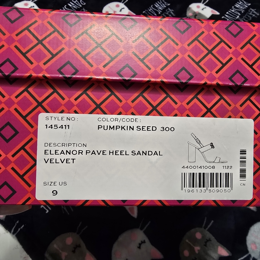 Tory Burch Velvet Pave Heel Sandals - Picture 9 of 10